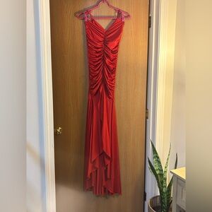 Chic Scarlet High-Low Dress